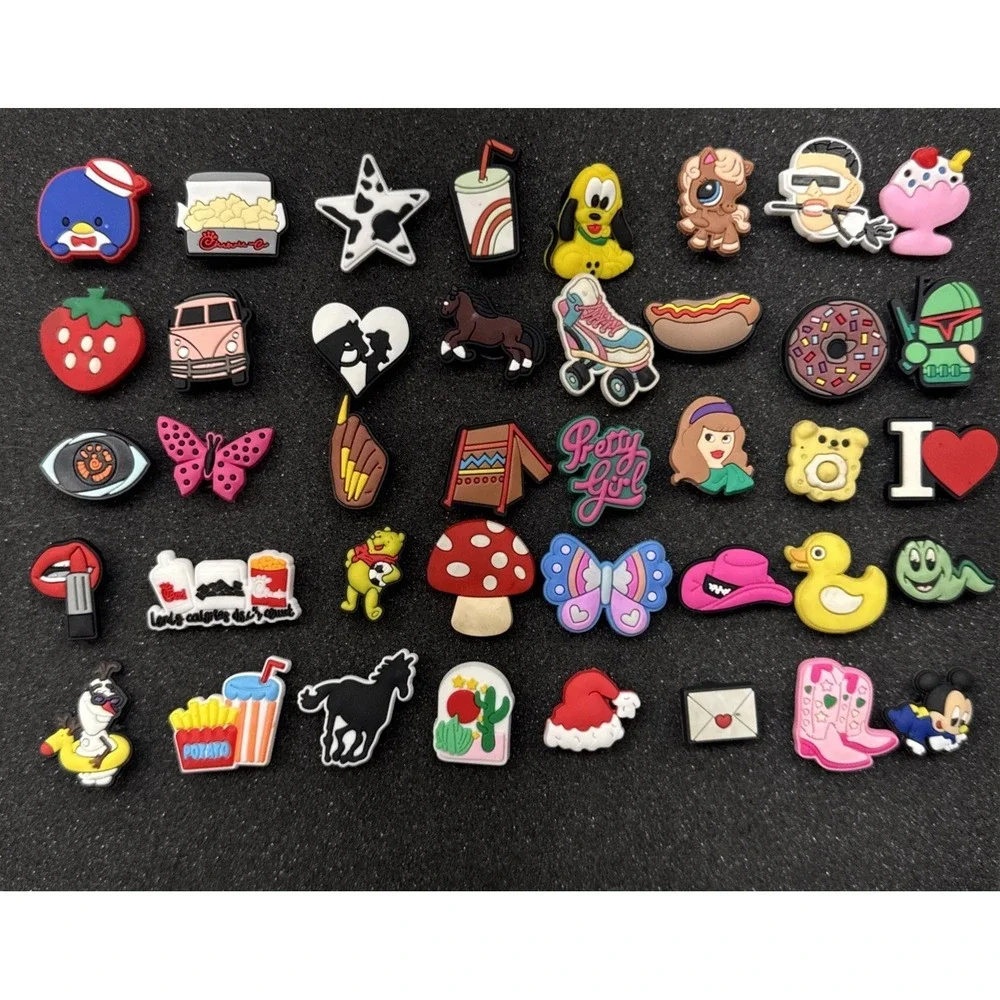 Large 130+ Croc Button Charm Lot Pokémon Hello Kitty Simpsons‎ & More